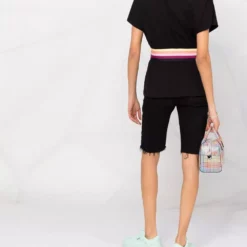 Karl Lagerfeld striped waistband cotton T-shirt