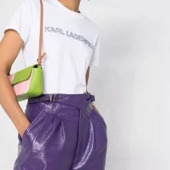 Karl Lagerfeld crystal-embellished logo T-shirt