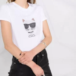 Karl Lagerfeld Choupette print T-shirt