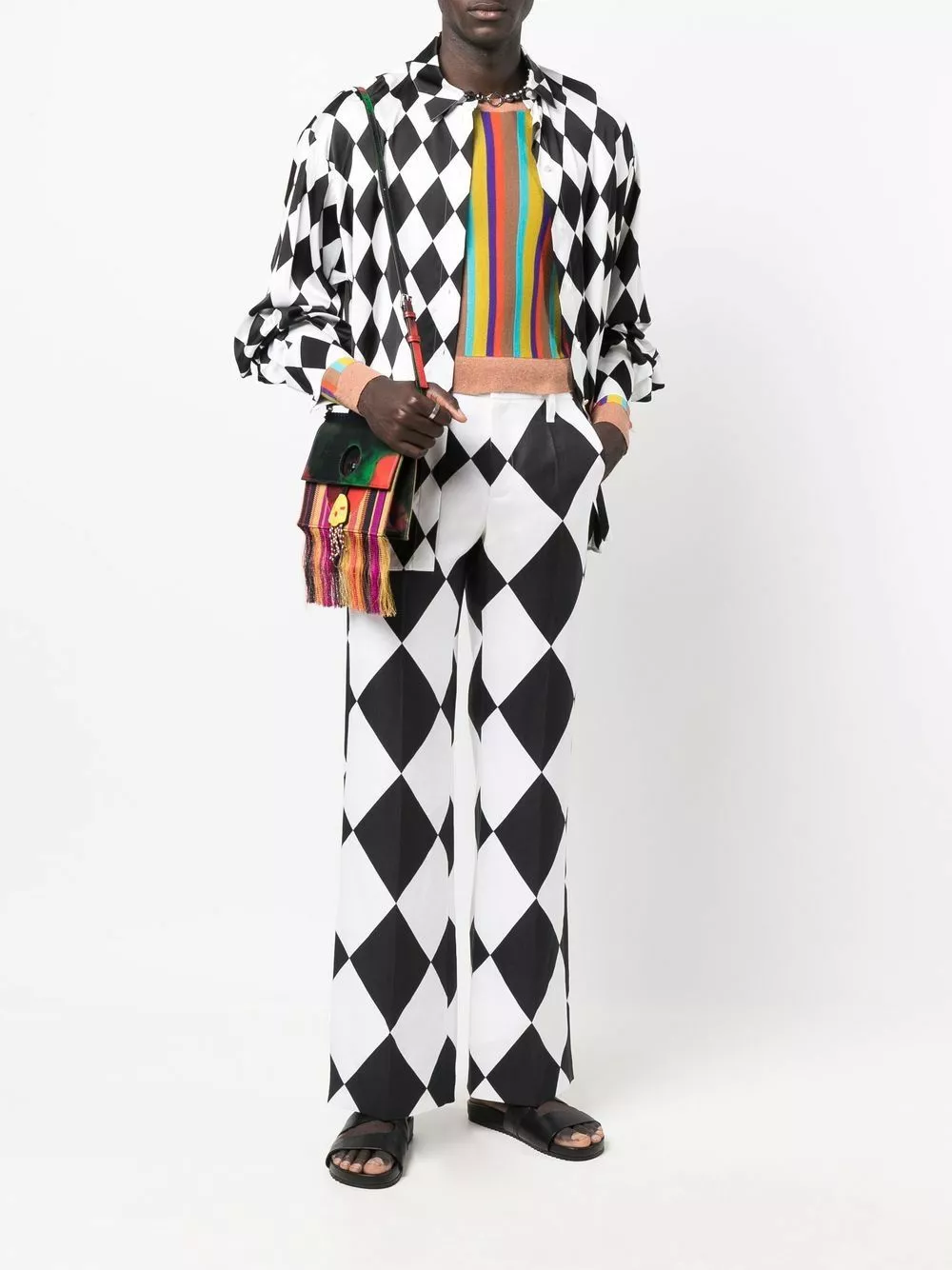 Karl Lagerfeld x Kenneth Ize Diamond step-hem shirt