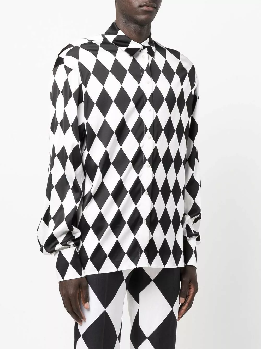 Karl Lagerfeld x Kenneth Ize Diamond step-hem shirt