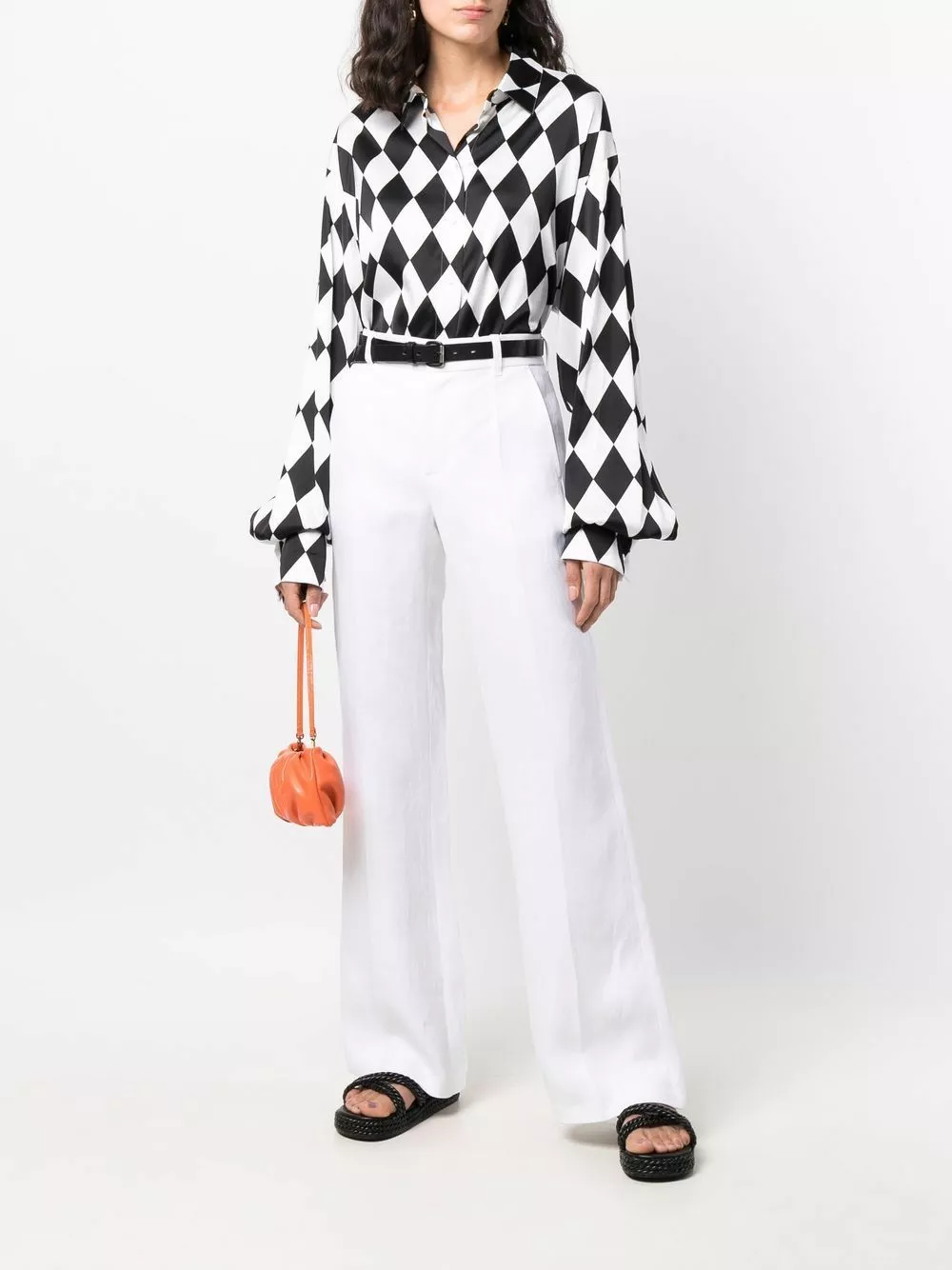 Karl Lagerfeld x Kenneth Ize Diamond step-hem shirt