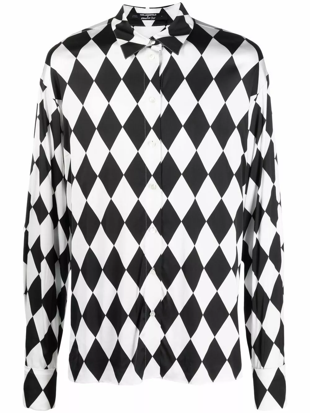 Karl Lagerfeld x Kenneth Ize Diamond step-hem shirt