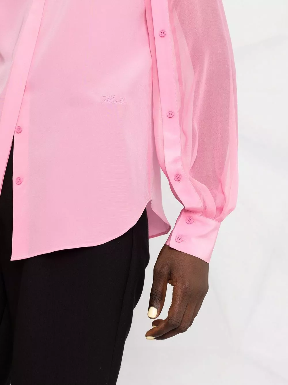 Karl Lagerfeld button sleeve fluid shirt