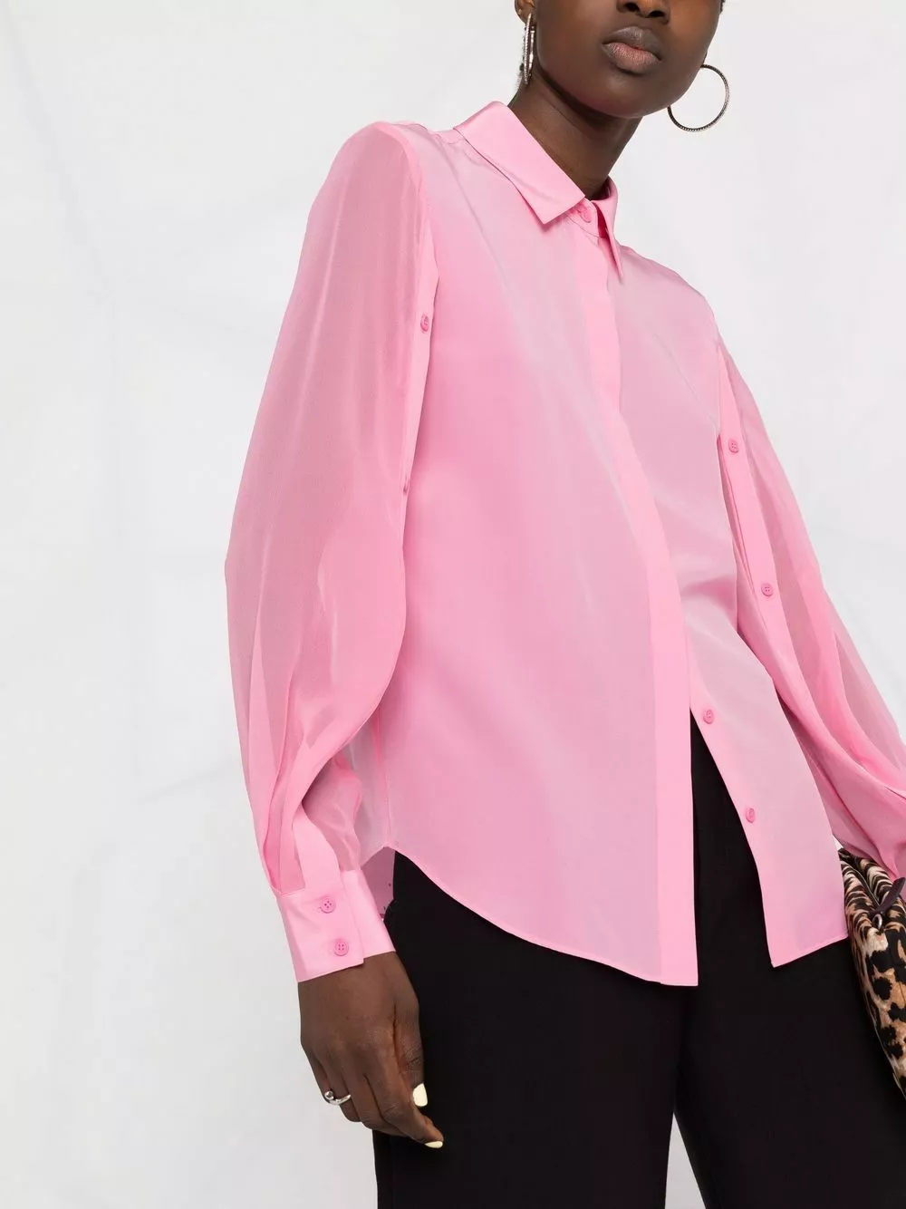 Karl Lagerfeld button sleeve fluid shirt
