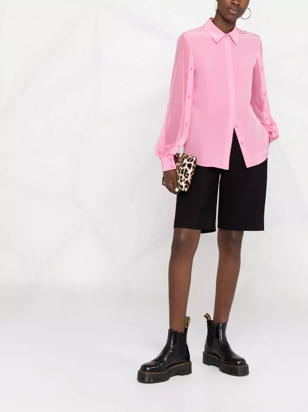 Karl Lagerfeld button sleeve fluid shirt