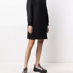 Karl Lagerfeld logo poplin-sleeve sweatdress