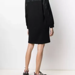 Karl Lagerfeld logo poplin-sleeve sweatdress