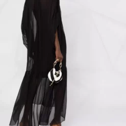 Karl Lagerfeld gathered silk maxi dress