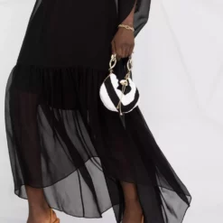 Karl Lagerfeld gathered silk maxi dress