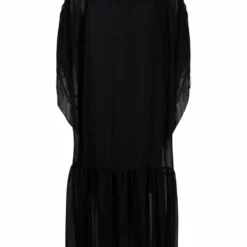 Karl Lagerfeld gathered silk maxi dress