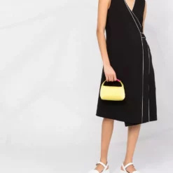 Karl Lagerfeld contrast-piping wrap dress