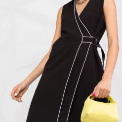Karl Lagerfeld contrast-piping wrap dress