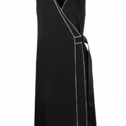 Karl Lagerfeld contrast-piping wrap dress