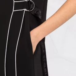 Karl Lagerfeld contrast-piping wrap dress