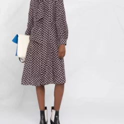 Karl Lagerfeld Kl monogram-print silk dress