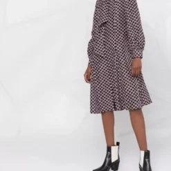 Karl Lagerfeld Kl monogram-print silk dress