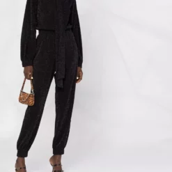 Karl Lagerfeld scarf-neck lurex jumpsuit