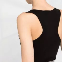 Karl Lagerfeld logo-patch sleeveless bodysuit