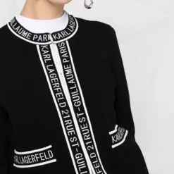 Karl Lagerfeld logo-trimmed knitted cardigan