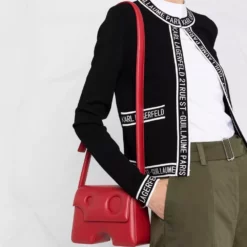 Karl Lagerfeld logo-trimmed knitted cardigan