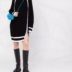 Karl Lagerfeld two-tone knitted dress