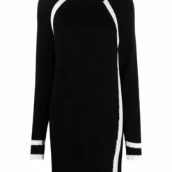 Karl Lagerfeld two-tone knitted dress
