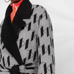 Karl Lagerfeld Kl monogram double-face coat
