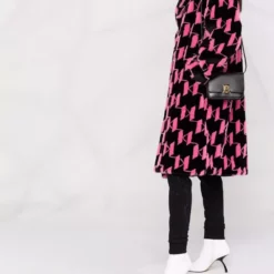 Karl Lagerfeld KL monogram faux-fur coat