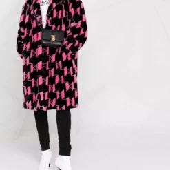 Karl Lagerfeld KL monogram faux-fur coat
