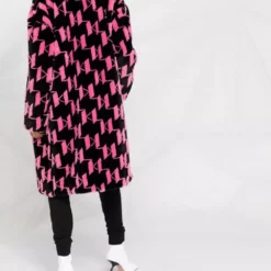 Karl Lagerfeld KL monogram faux-fur coat