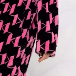 Karl Lagerfeld KL monogram faux-fur coat