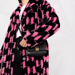 Karl Lagerfeld KL monogram faux-fur coat
