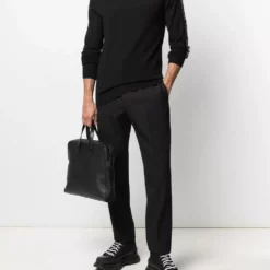 Karl Lagerfeld logo-tape merino jumper