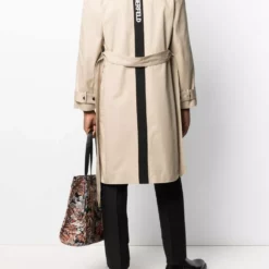 Karl Lagerfeld logo-tape trench coat