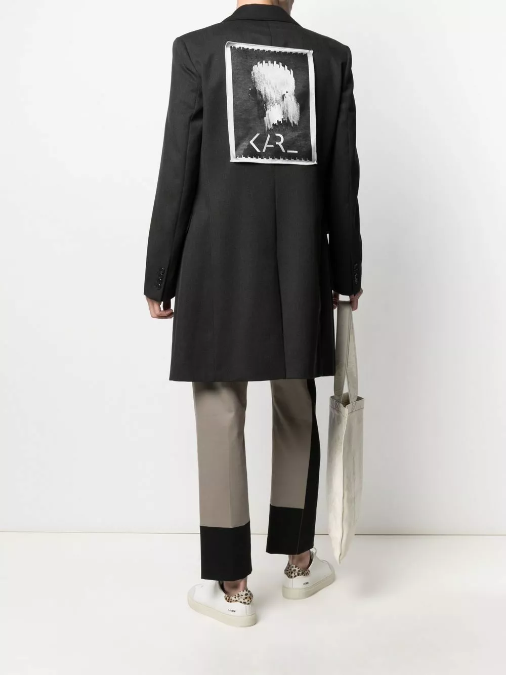 Karl Lagerfeld rear logo-print coat