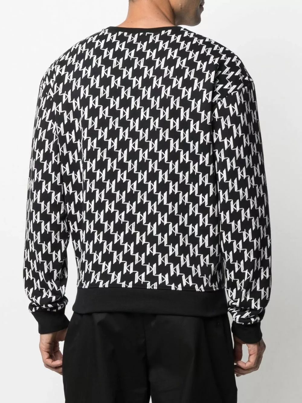 Karl Lagerfeld monogram-print rib-trimmed sweatshirt