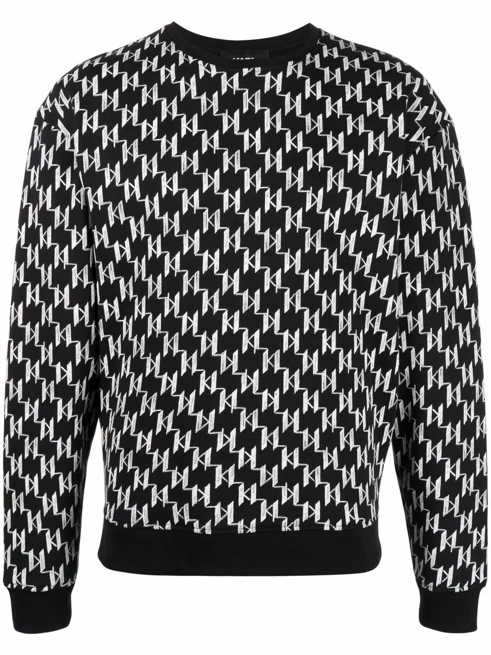 Karl Lagerfeld monogram-print rib-trimmed sweatshirt