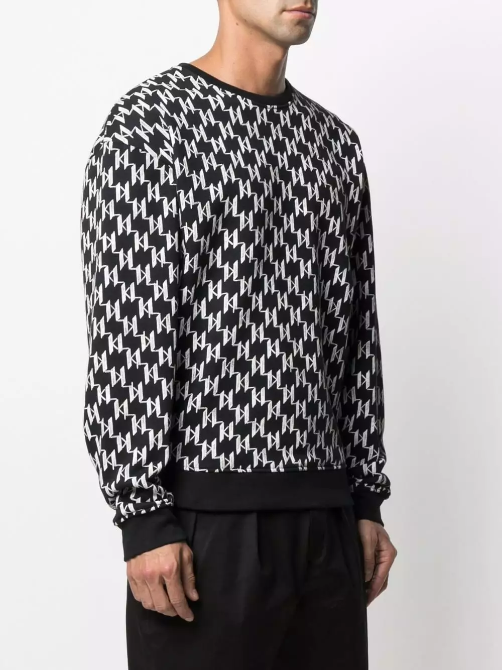 Karl Lagerfeld monogram-print rib-trimmed sweatshirt