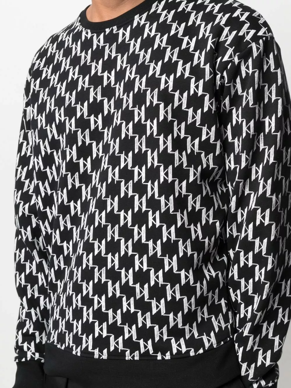 Karl Lagerfeld monogram-print rib-trimmed sweatshirt