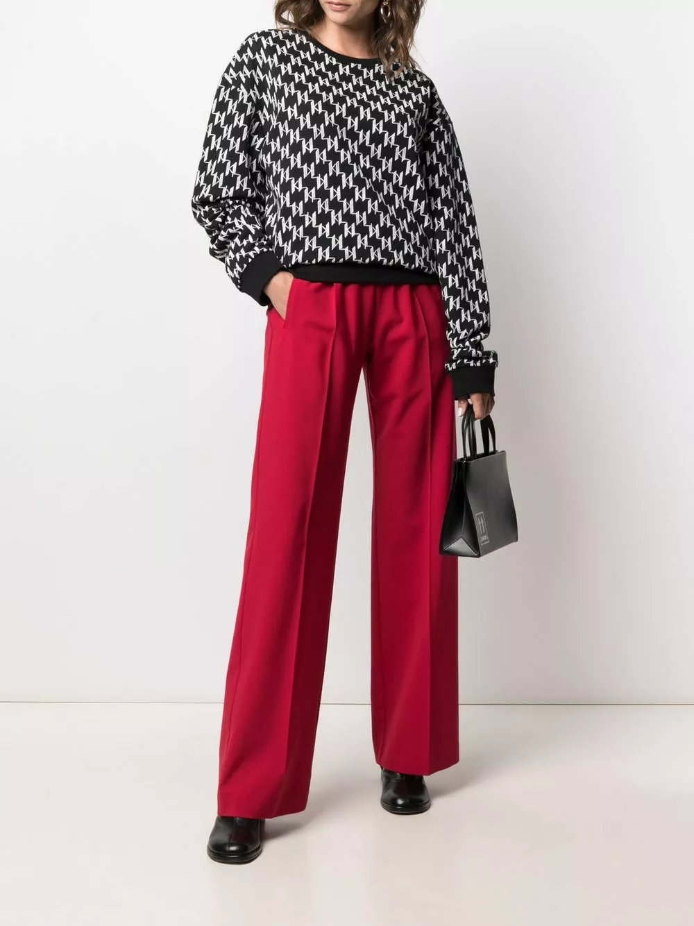 Karl Lagerfeld monogram-print rib-trimmed sweatshirt