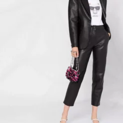 Karl Lagerfeld cropped leather trousers