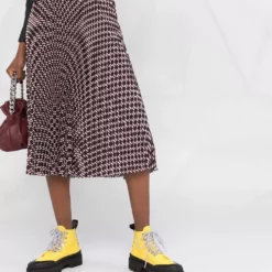 Karl Lagerfeld monogram-print pleated skirt