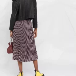 Karl Lagerfeld monogram-print pleated skirt