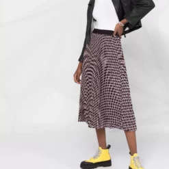 Karl Lagerfeld monogram-print pleated skirt