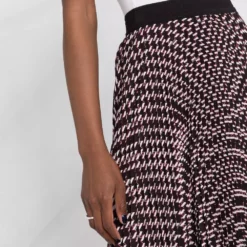 Karl Lagerfeld monogram-print pleated skirt