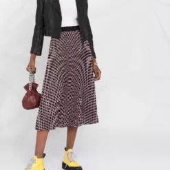 Karl Lagerfeld monogram-print pleated skirt