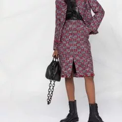 Karl Lagerfeld Kl monogram bouclé skirt