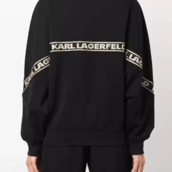 Karl Lagerfeld logo glitter tape sweatshirt