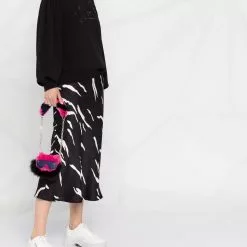 Karl Lagerfeld logo-studded puff-sleeved sweatshirt